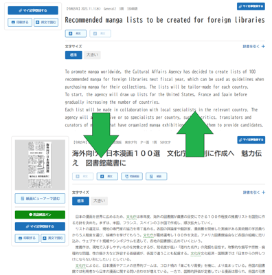 英字新聞と日本語記事のリンク