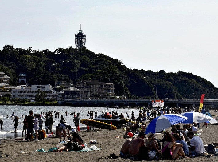 藤沢市の片瀬東浜海岸