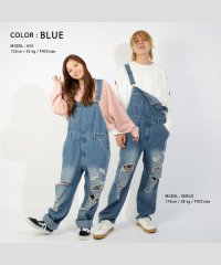 1111clothing/オーバーオール デニム ダメージ サロペット メンズ レディース つなぎ ペアルック リンクコーデ カップル お揃いコーデ 秋 秋服 大きいサイズ 韓国 ファッ/503652329