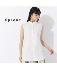 Liliane Burty/【Sprout.】綿混バンドカラー　ノースリーブブラウス/505793071