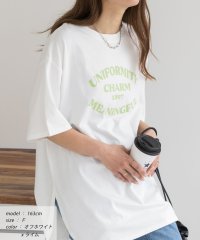 ad thie/アドティエ ad thie 裾ラウンド・オーバーサイズロゴプリントTシャツ/505938117