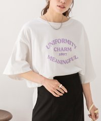 ad thie/アドティエ ad thie 裾ラウンド・オーバーサイズロゴプリントTシャツ/505938117