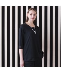 Liliane Burty/スムース×シフォン配色プルオーバーTシャツ［セットアップ可］/505977015