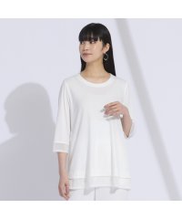 Liliane Burty/スムース×シフォン配色プルオーバーTシャツ［セットアップ可］/505977015