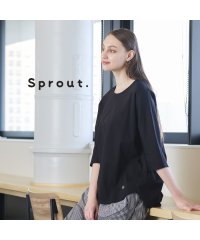 Liliane Burty/【Sprout.】綿100％　後ろスリットTシャツ/505991371