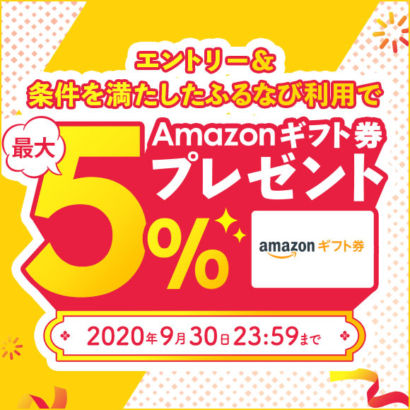 エントリー＆ふるなびからの寄附でAmazonギフト券 コードが最大5%もらえる！