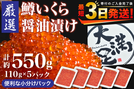 【数量限定】【家計支援】鱒 いくら 醤油漬 110g×5パック　合計約550g 海鮮 小分け_醤油漬 いくら 鱒卵 魚卵 550g 小分け 冷凍 いくら イクラ 鱒いくら 鱒イクラ いくら醤油漬け イクラ醤油漬け いくら醤油漬 イクラ醤油漬 醤油漬け 海鮮丼 イクラ丼 いくら丼 海鮮 醤油漬けいくら 醤油漬けイクラ 大人気いくら 大人気イクラ 定番いくら 定番イクラ こだわりいくら こだわりイクラ_【配送不可地域：離島】【1125179】