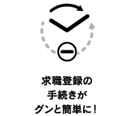 求職登録の手続きがグンと簡単に