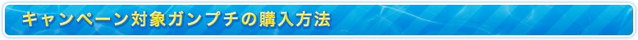 キャンペーン対象ガンプチ購入方法
