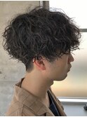 波巻きパーマメンズパーマメンズヘアツーブロックツイストパーマ