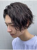 波巻きパーマメンズパーマメンズヘアツーブロックツイストパーマ