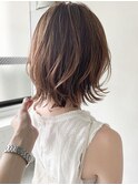 ★デザインカラーレイヤーカットウェットヘアオリーブベージュ