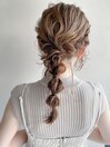 夏シルキーベージュオリーブベージュ編み下ろしヘアアレンジa