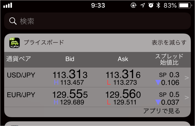 外貨exのウィジェット