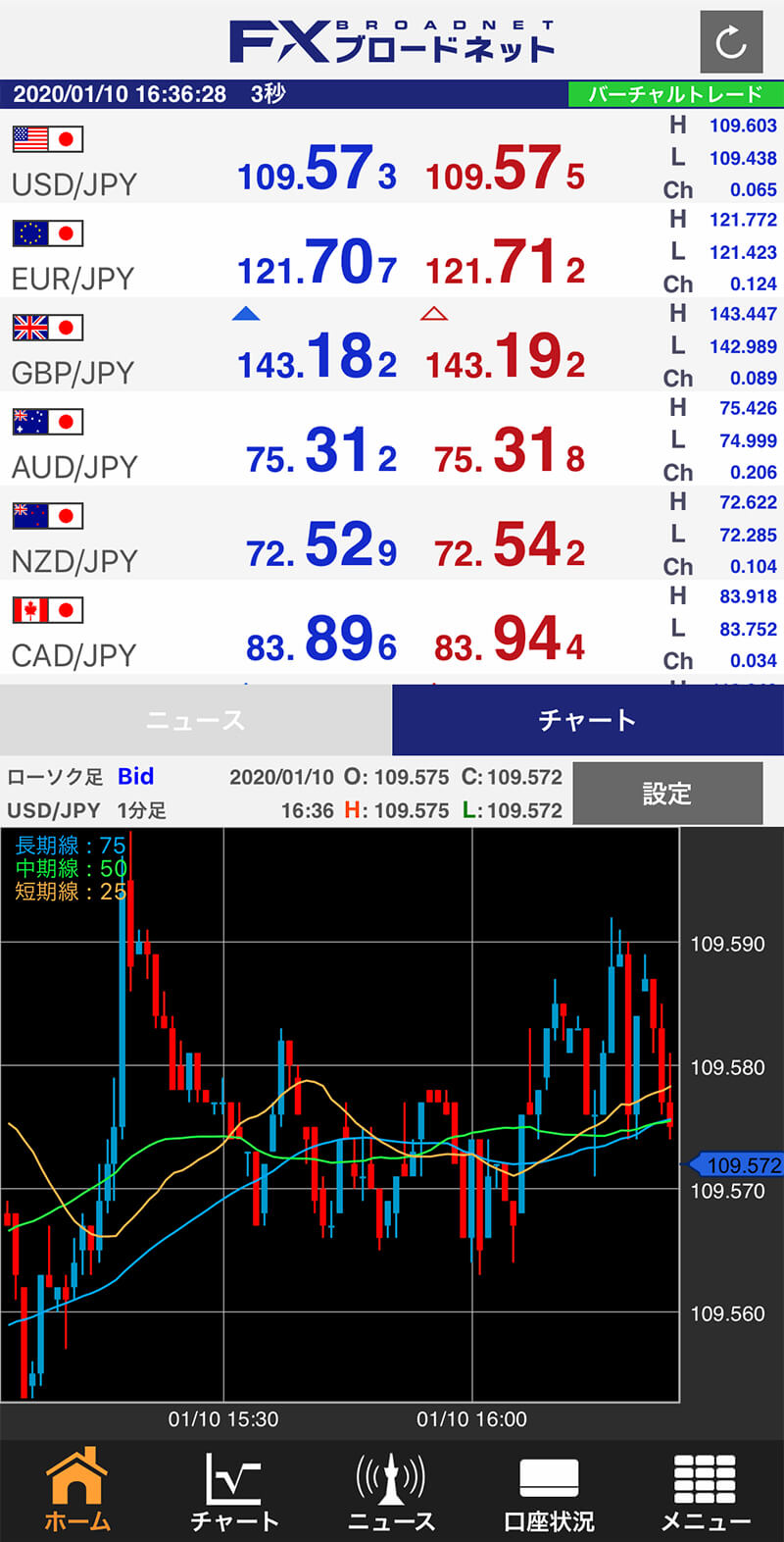 FXブロードネットのスマホアプリ画像4