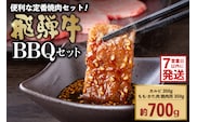 【7営業日以内発送】 飛騨牛BBQセット（カルビ350g、もも・かた肉 焼き肉用350g）【0016-022】