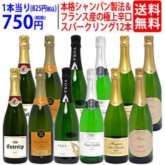 ワイン ワインセット 本格シャンパン製法＆フランス産の極上辛口スパークリング１２本セット 送料無料 (6種類各2本) ^W0AC57SE^