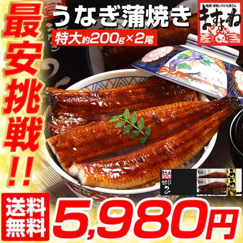 うなぎ 鰻 うなぎ蒲焼き 200g前後×2尾