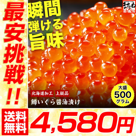 いくら イクラ 鱒いくら醤油漬け 500g【北海道加工】 鱒子 いくら イクラ 海鮮 ギフト お取り寄せ グルメ 魚卵 ますよね 送料無料