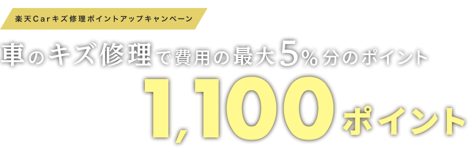 車のキズ修理実施金額の最大5%に加えてエントリーでさらに1,100ポイント進呈！