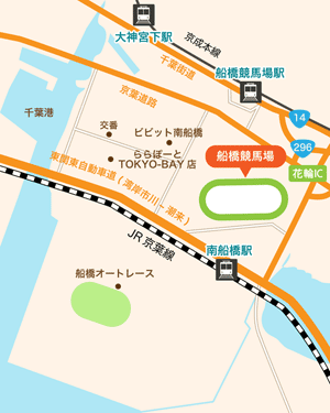 船橋競馬場：地図