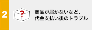 2.商品が届かないなど、代金支払い後のトラブル