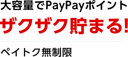 大容量でPayPayポイント ザクザク貯まる！ ペイトク無制限