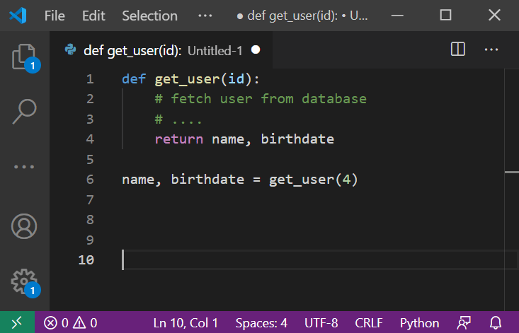 Return multiple values Python