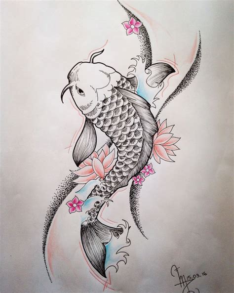 110 Beste japanische Koi-Fisch-Tattoo-Designs und Zeichnungen, #beste # ...