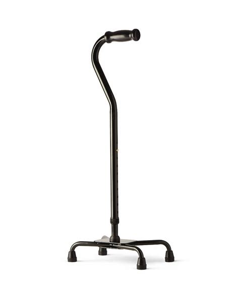 Medline Steel Bariatric Quad Cane Lg Base 500lb Black 1Ct