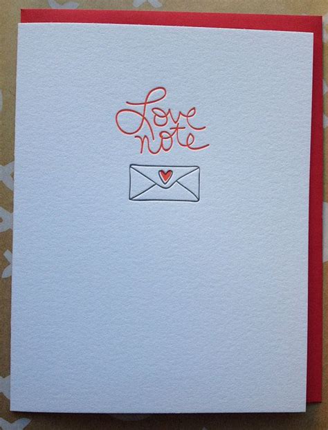 Love Note - Valentines Day cards Letterpress Card- Love card for ...