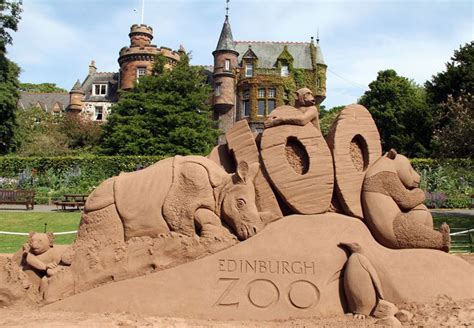 Edinburgh Zoo sand castle to mark centenary in 2013 - sculpture by ...