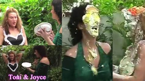 Slapstick Comedy Pie Fight #19 Joyce vs Toni - YouTube