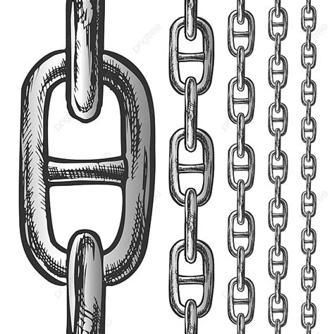 Chain Link Vector Art PNG, Chain And Links Seamless Pattern In ...