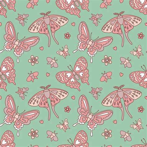 Premium Vector | Vector seamless pattern with butterflies and flowers ...