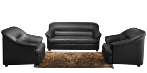 Buy Kosmo Pearl Sofa Set (Three Seater+ 2 One Seater) in Black Colour ...