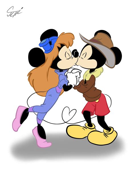 Mickey and Minnie Kissing (In CDRR Dress) by MartonSzucsStudio on ...