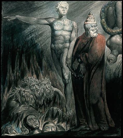 William Blake (1757-1827) Lucifer and the Pope in Hell (The King of ...