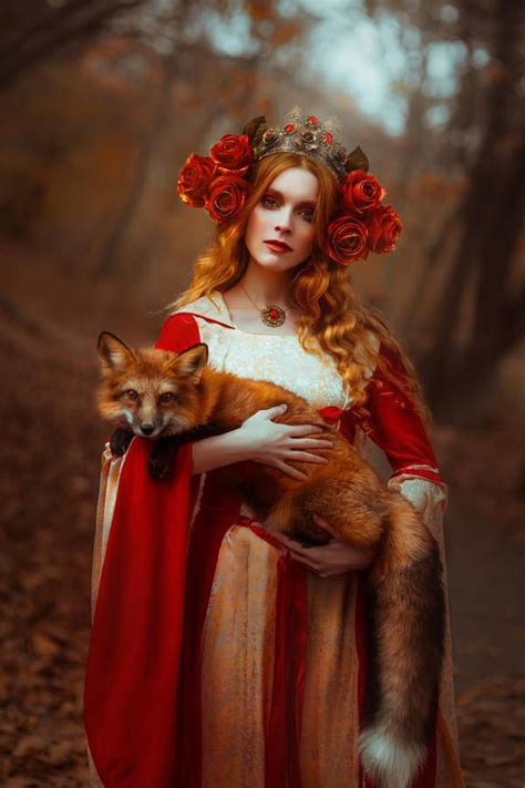 Autumn goddess. Fantasy photography. Woman and fox. You can buy this ...