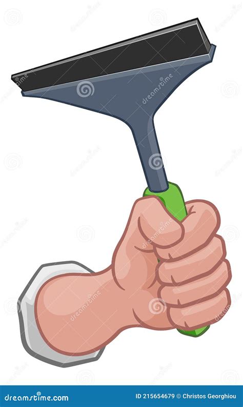 Window Cleaner Hand Fist Holding Squeegee Cartoon Stock Vector ...