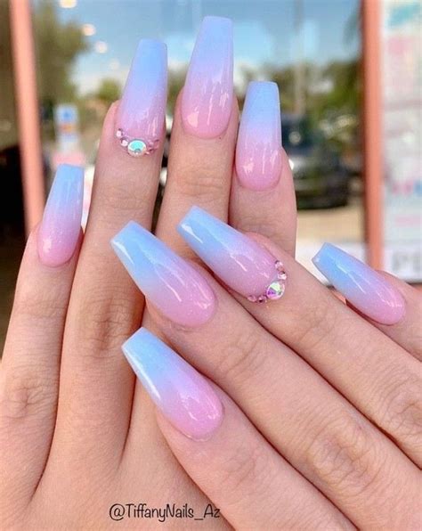 6 Prettiest Spring Nails Colors 2020 in 2020 | Blue ombre nails, Baby ...