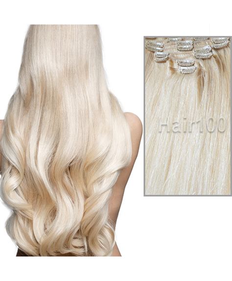 Clip in Hair Extensions Platinum Blonde is available from hair100!