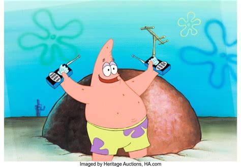 SpongeBob SquarePants Patrick Star Production Cel and Master Background ...