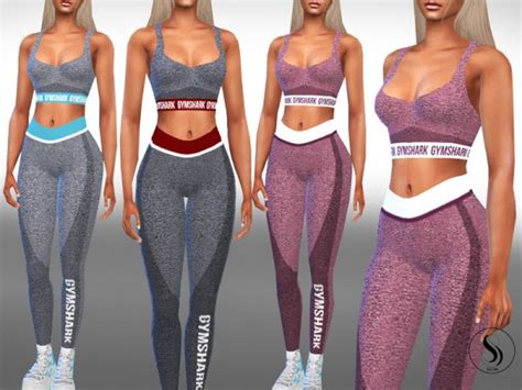 The Sims Resource: Female Full Gym Outfits by Saliwa • Sims 4 Downloads ...