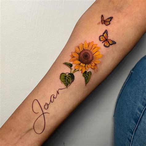 Sunflower butterfly | Vine tattoos, Body tattoos, Sunflower tattoos