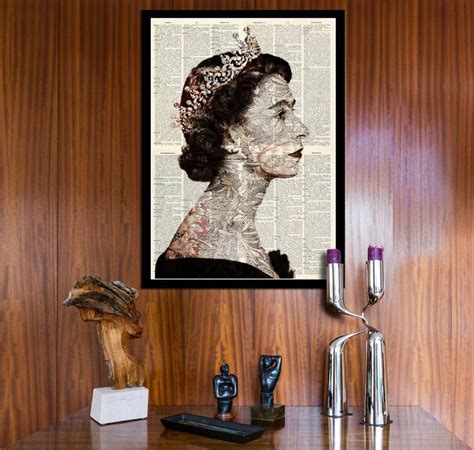 Lillibet Flowers Pattern MiX - Queen Elizabeth II Portrait Mixed Media ...