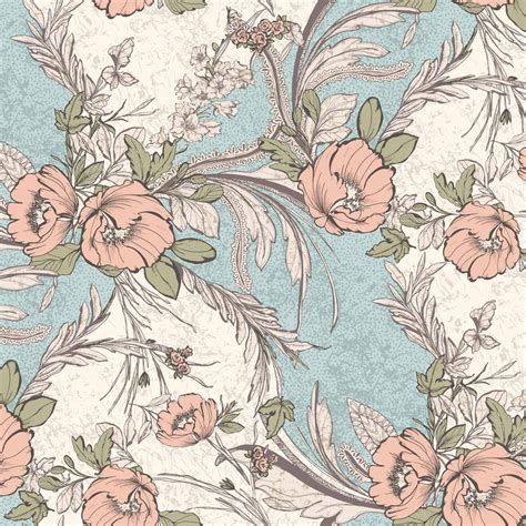 Mint Peach Large Floral Pattern Printed on Hi-Multi Chiffon Washed ...