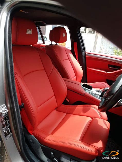 BMW F10 528i Leather Seats Original Design & Interior Makeover Red ...