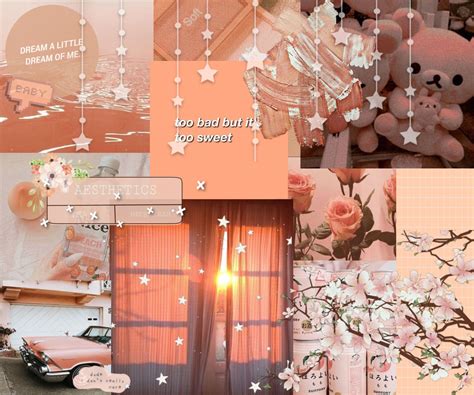 Orange Aesthetic Collage Desktop Wallpaper