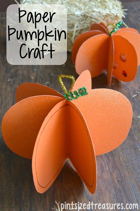 Easy Paper Pumpkin Craft » Pint-sized Treasures | Paper pumpkin craft ...